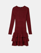 Tally Weijl Red Knitted Mini Dress With Ruffles RED side view