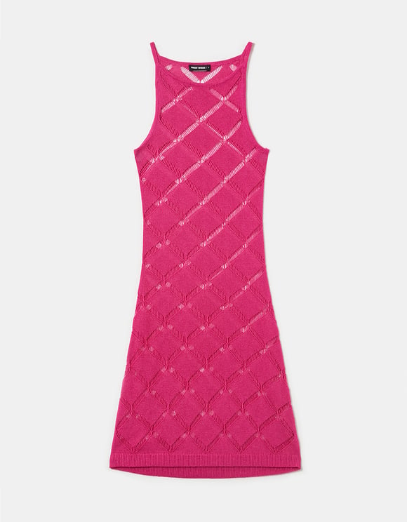Pink cut out knit dress ghost view