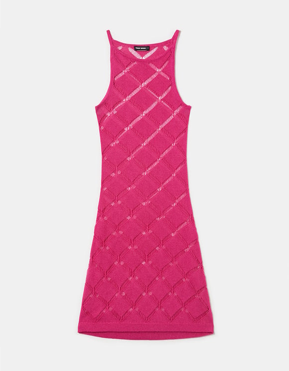 Tally Weijl Pink Cut Out Knit Midi Dress PINK front view