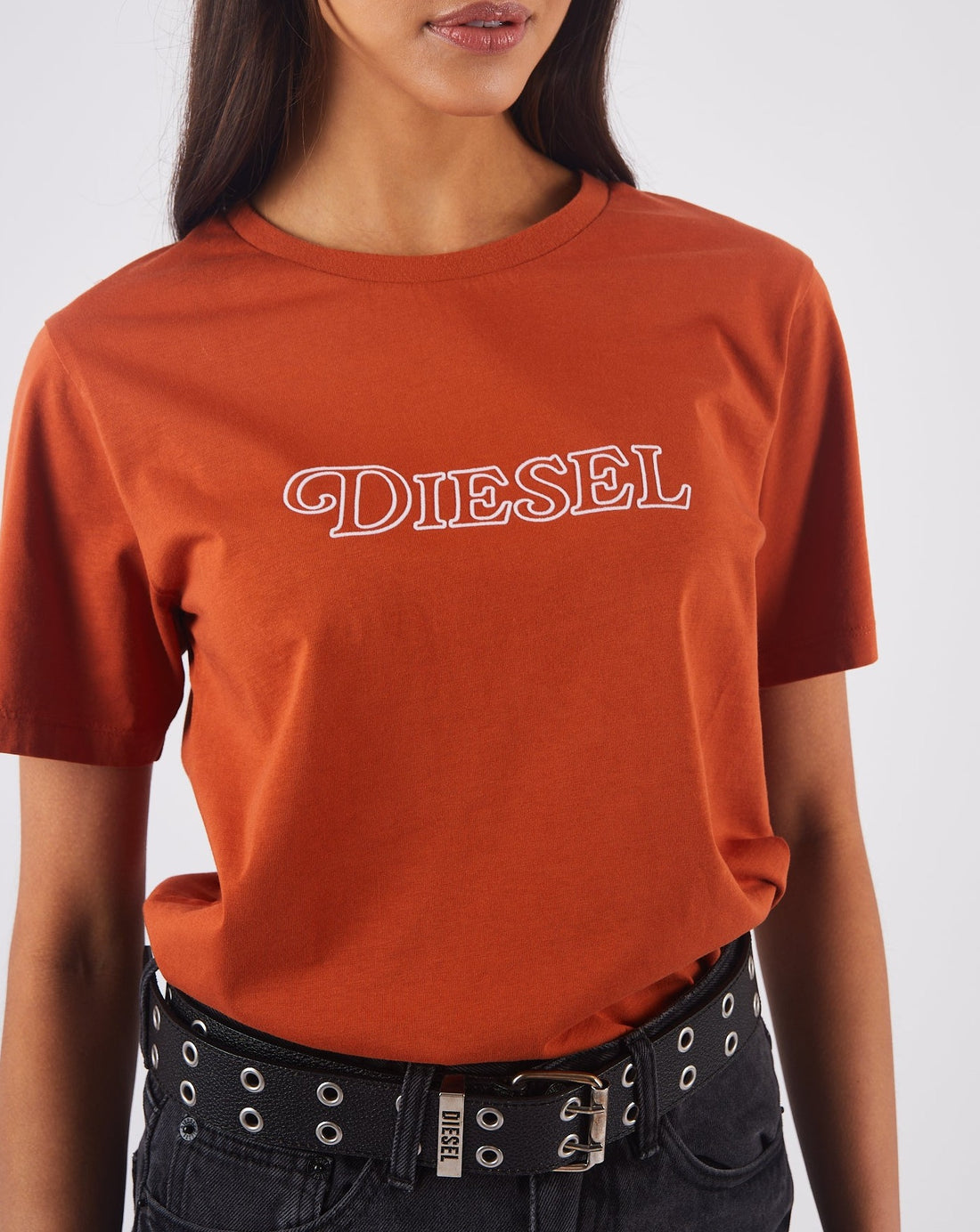 Ladies Sharon T-Shirt - Cinnamon Orange-Logo View