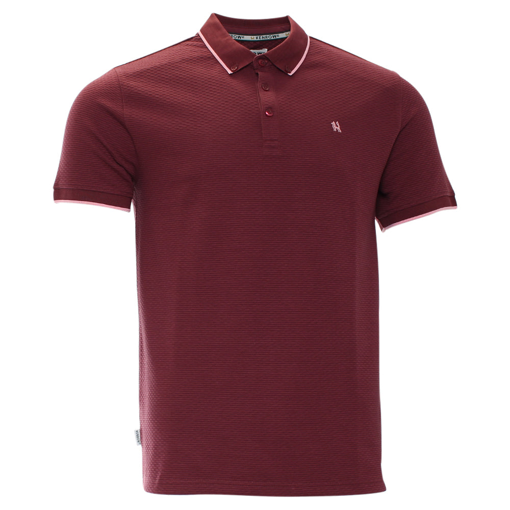 Kenrow Shay wine textured polo shirt, front view