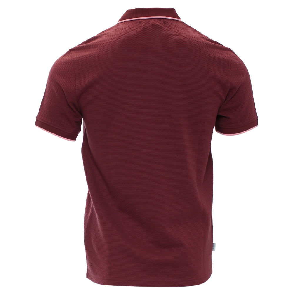 Kenrow Shay wine textured polo shirt, back view