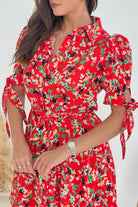 Girl In Mind Victoria Red Ditsy Mini Dress RED back view