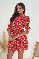 Girl In Mind Victoria Red Ditsy Mini Dress RED detail view
