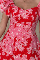 Girl In Mind Alex Broiderie Anglais Pink/Red Mini Dress Pink/Red back view