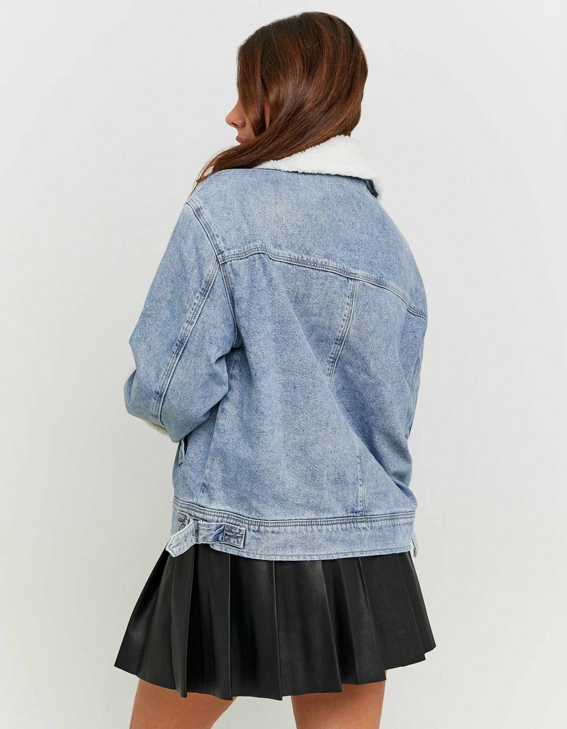 Tally Weijl Denim Jacket With Shearling Details BLUE side view