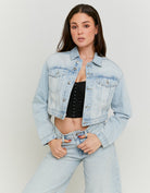 Tally Weijl Blue Short Denim Jacket BLUE front view