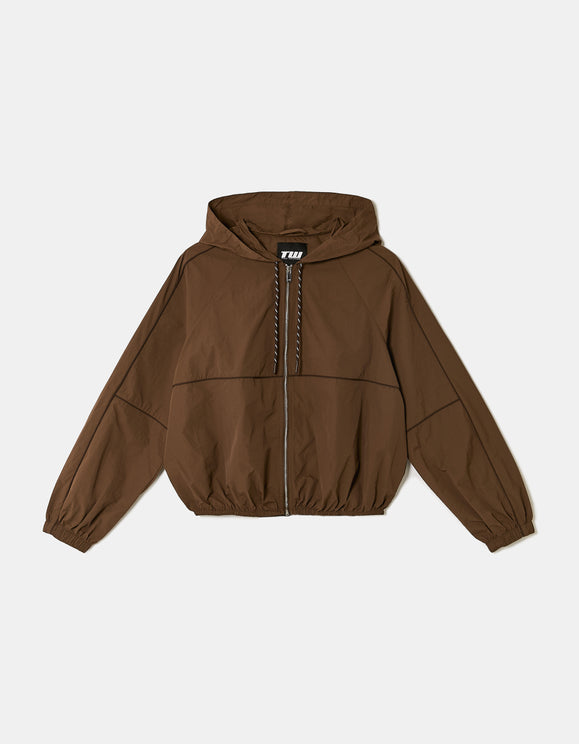 Tally Weijl Brown Loose Fit Zip Up Jacket Brown detail view