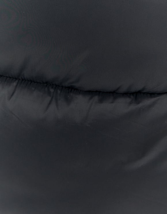 Ladies Black Long Padded Gilet-Close Up View