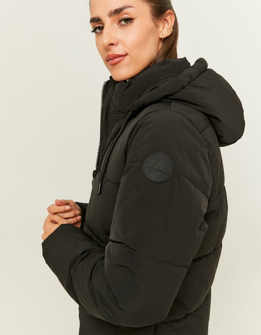 Ladies Black Padded Jacket-Side View