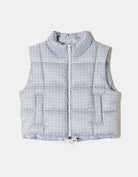 Tally Weijl Lightweight Puffer Vest With Vichy Print BLUE back view