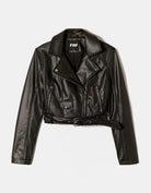 Tally Weijl Black Faux Leather Biker Jacket BLACK side view