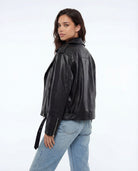Tally Weijl Black Faux Leather Biker Jacket BLACK detail view
