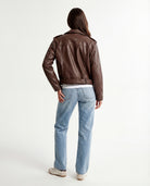 Tally Weijl Brown Faux Leather Biker Jacket BROWN model front view