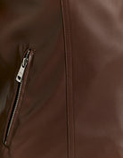 Tally Weijl Brown Faux Leather Biker Jacket BROWN side view