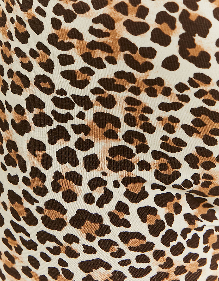 Ladies High Waist Animal Print Cycling Shorts-Pattern View