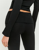 Tally Weijl Basic Black Cotton Trousers BLACK model front view