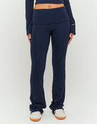 Tally Weijl Basic Blue Cotton Trousers Blue front view