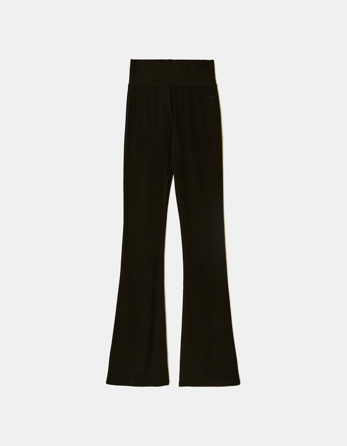 Ladies Basic Black Leggings-Ghost Front View