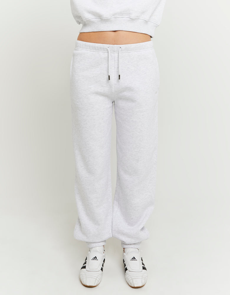 Ladies Grey Regular Jogger-Closer View of the Front