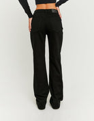 Tally Weijl Mid-Waist Black Straight Trousers Black back view