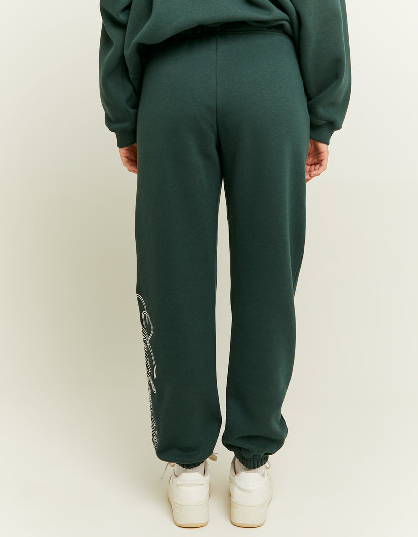 Ladies Loose Green Joggers-Model Back View