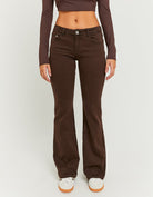 Tally Weijl Brown Low Waist Bootcut Trousers BROWN front view