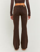 Tally Weijl Brown Low Waist Bootcut Trousers BROWN back view