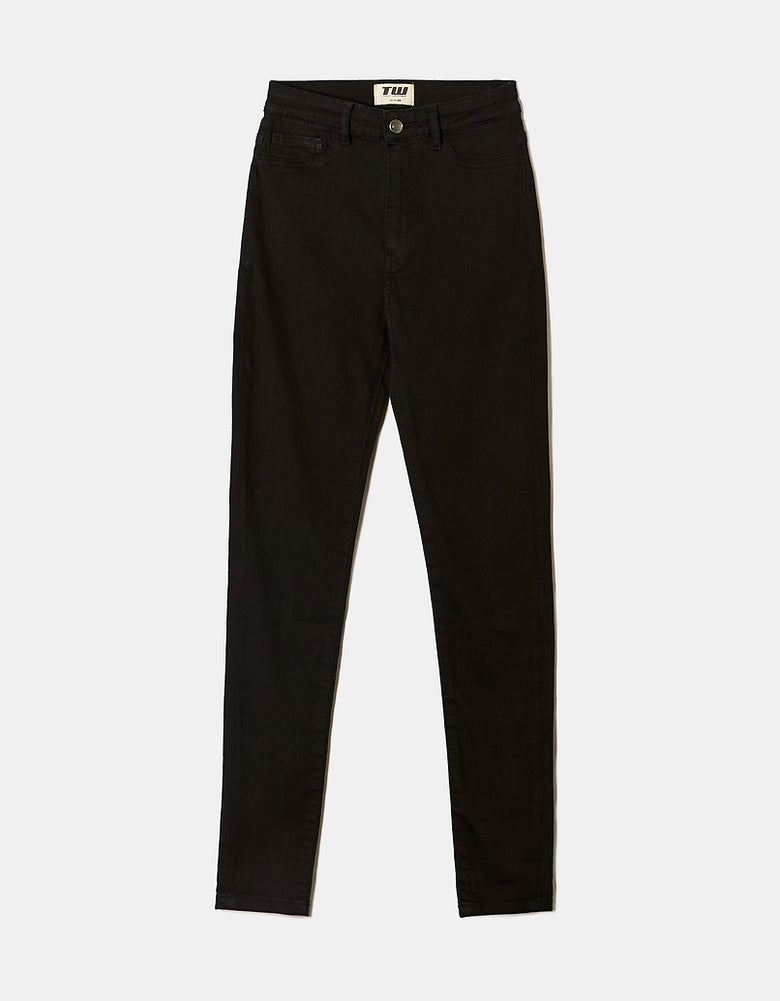 Ladies Black Skinny Jeans-Ghost Front View
