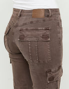 Tally Weijl Brown Bootcut Cargo Trousers Brown back view