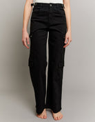 Tally Weijl Black High Waist Wide Leg Trousers BLACK front view