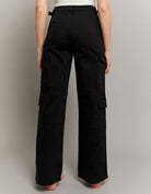 Tally Weijl Black High Waist Wide Leg Trousers BLACK back view