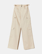 Tally Weijl Off White High Waist Wide Leg Trousers WHITE model back view