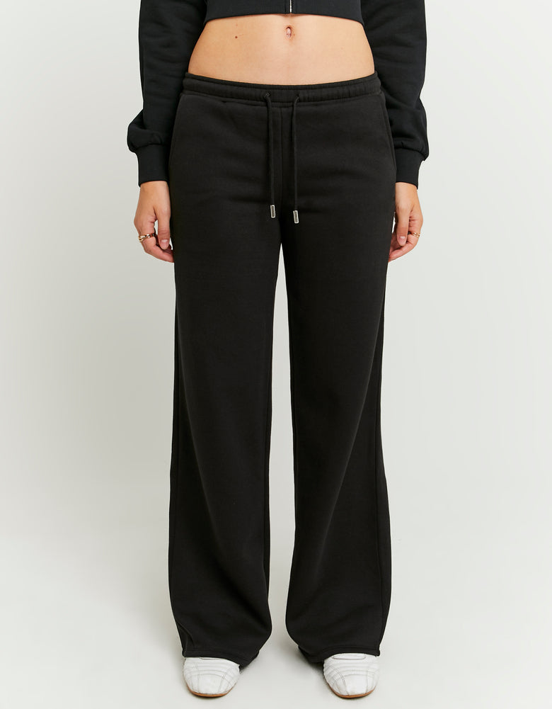 Ladies Black Joggers-Closer View of the Front