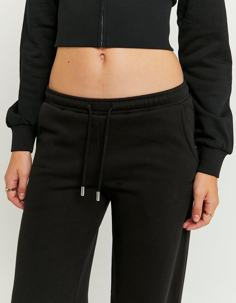 Ladies Black Joggers-Waist View