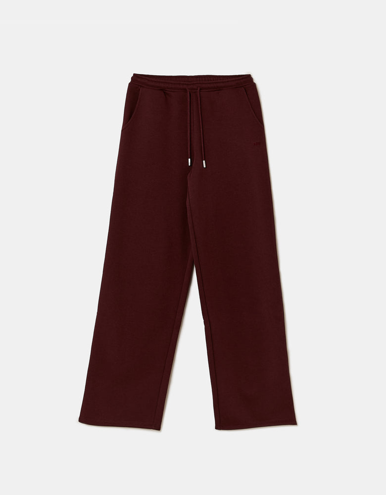 Ladies Burgundy Jogging Pants-Ghost Front View