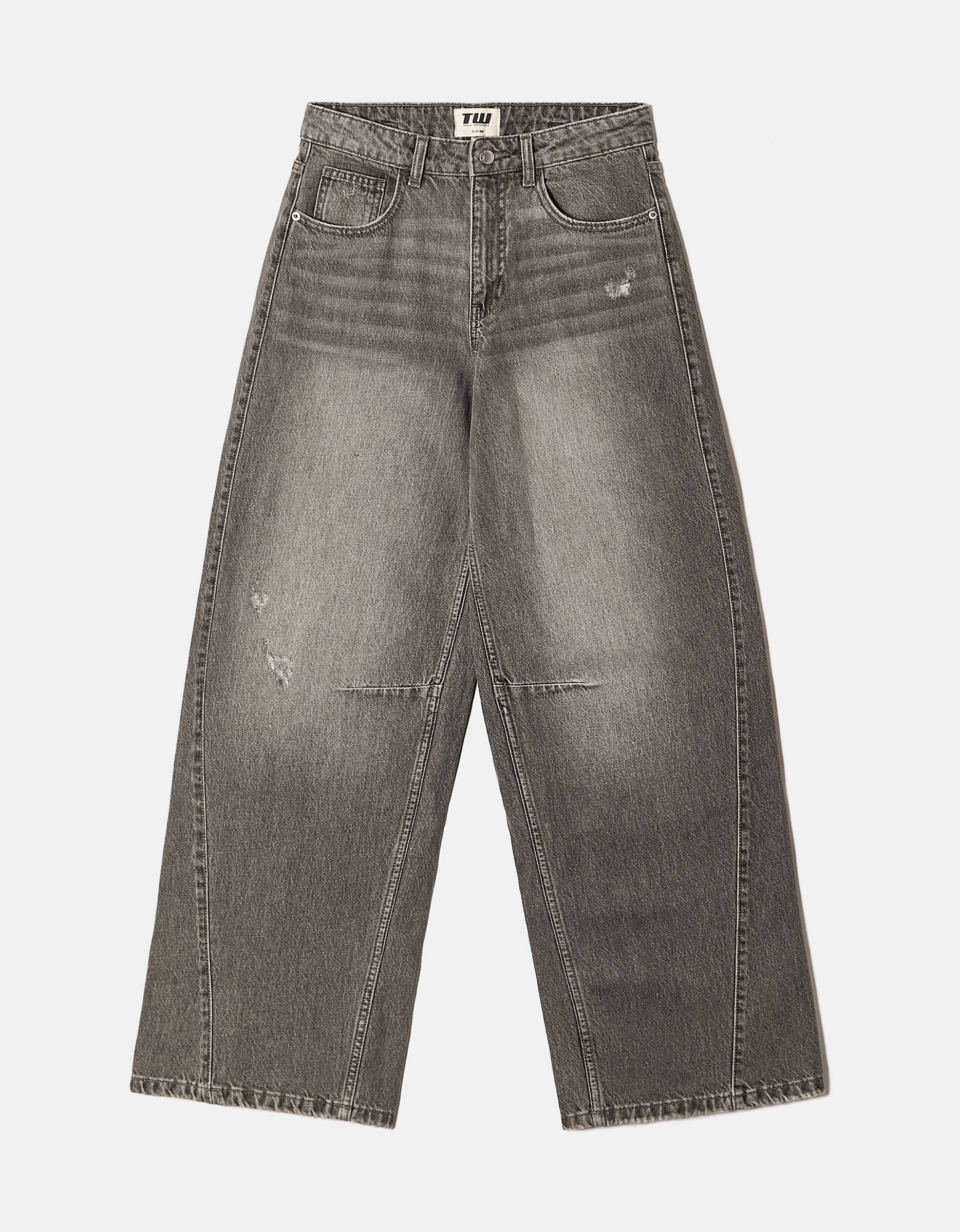 Tally Weijl Mid Waist Grey Skater Jeans Grey side view