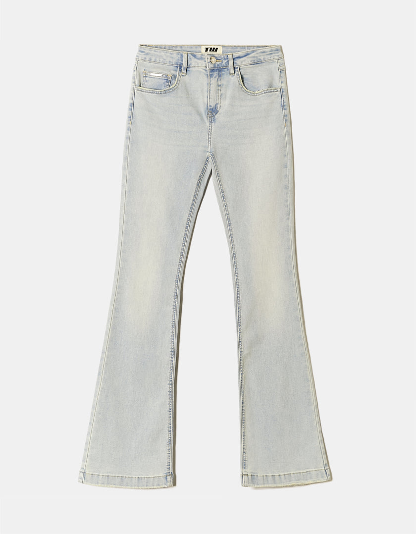 Ladies Mid Waist Bootcut Jeans-Front View