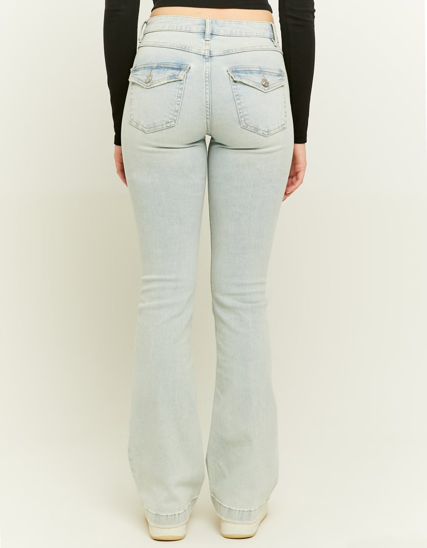 Ladies Mid Waist Bootcut Jeans-Model Back View