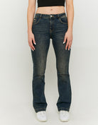Tally Weijl Mid Waist Bootcut Jeans - Blue BLUE front view