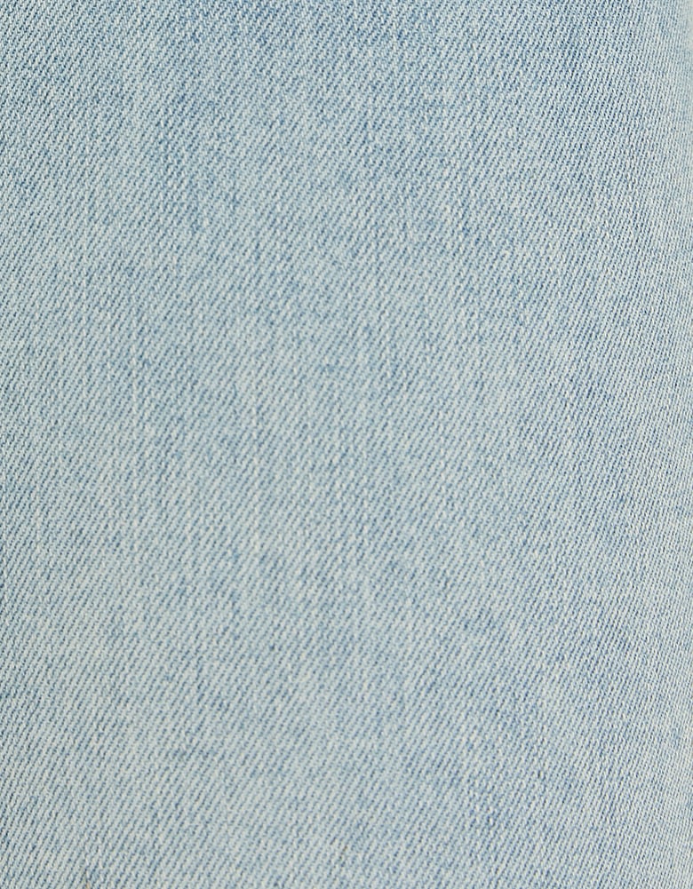 Ladies Mid Waist Bootcut Blue Jeans-Pattern View