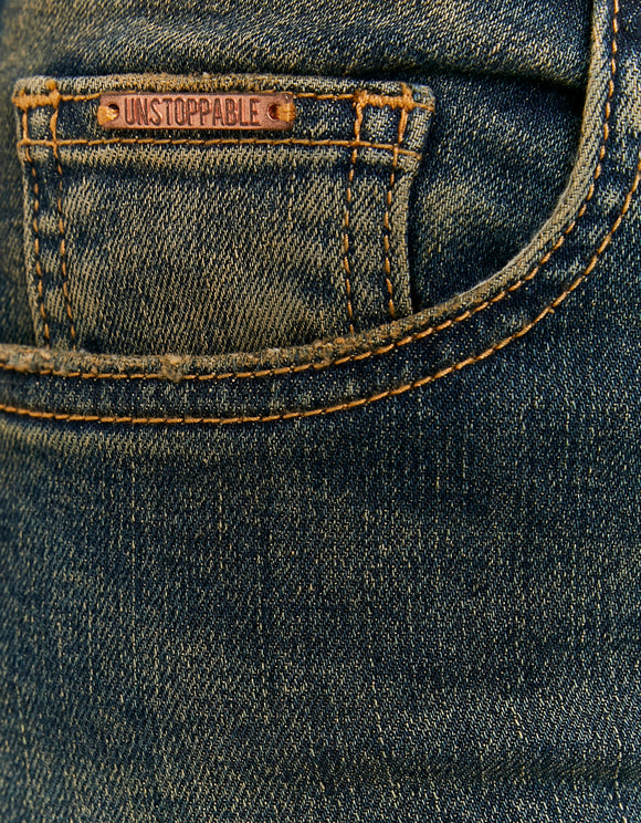 Tally Weijl Dark Blue Mid Waist Bootcut Jeans BLUE side view