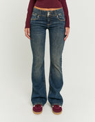 Tally Weijl Low-Waist Blue Bootsut Jeans Blue front view