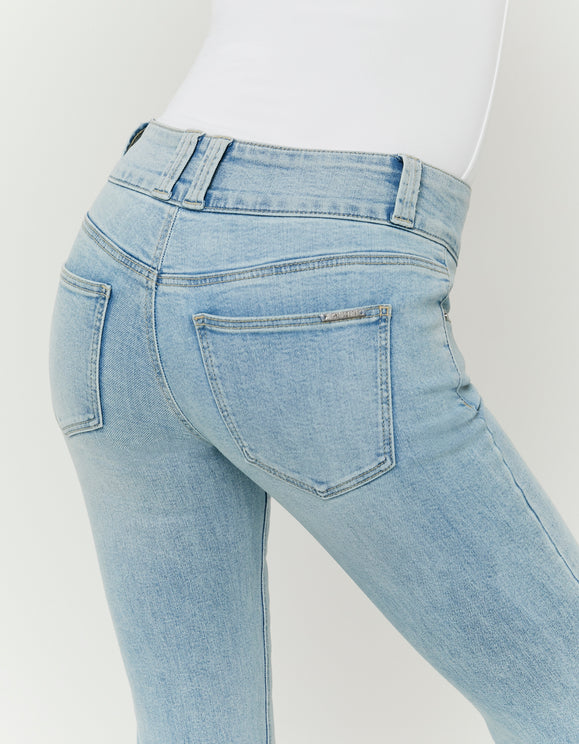 Tally Weijl Low Waist Bootcut Blue Jeans Blue flat front view