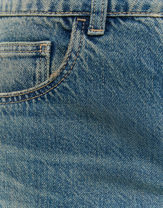 Tally Weijl Low Waist Baggy blue jeans denim texture and pocket detail