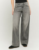 Tally Weijl Grey Low Waist Baggy Jeans GREY model front view