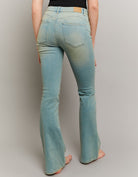 Tally Weijl Push Up Mid Waist Flare Jeans BLUE back view