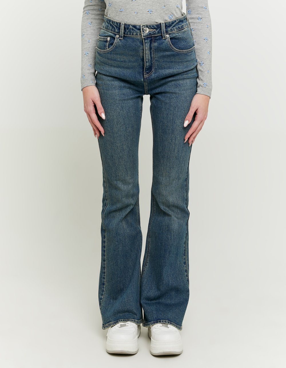 Tally Weijl Blue Flare Jeans BLUE front view