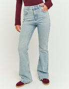 Tally Weijl Blue High Waist Flare Jeans BLUE front view