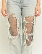 Tally Weijl Light Stone Wash Straight Jeans With Destroys BLUE detail view